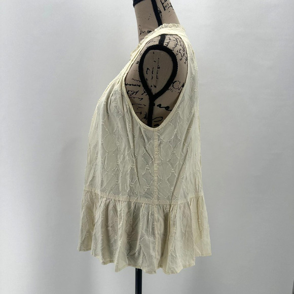 Apiece Apart Cream Nissi Tiers Fil Coupe Voile Tank Top Size M Ivory Preppy City - Picture 5 of 10